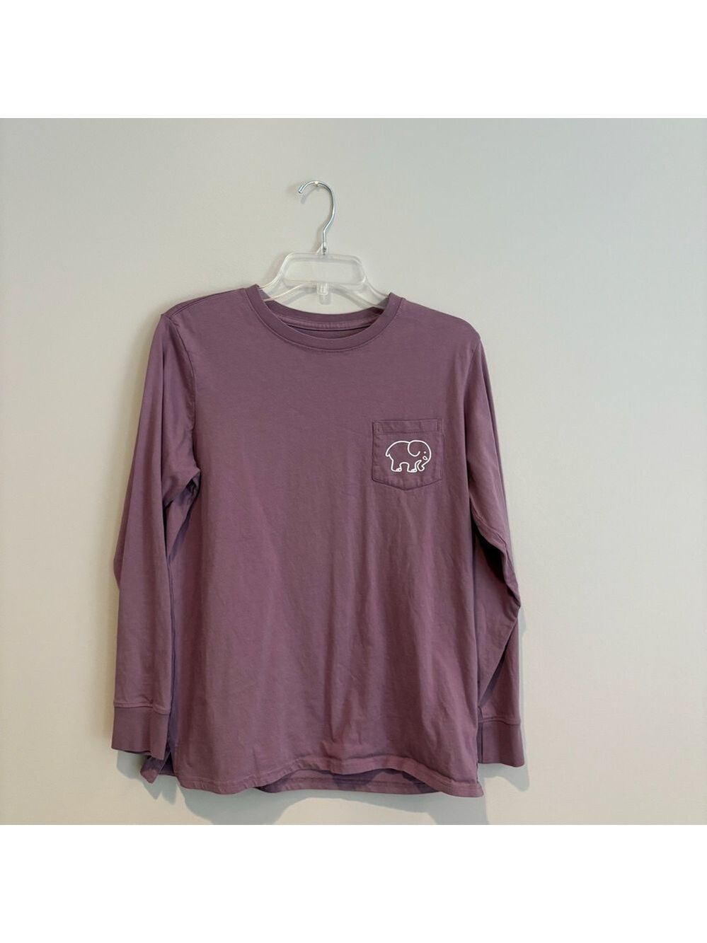 Ivory Ella Mauve 100% Organic Cotton Long Sleeve Tee Size M